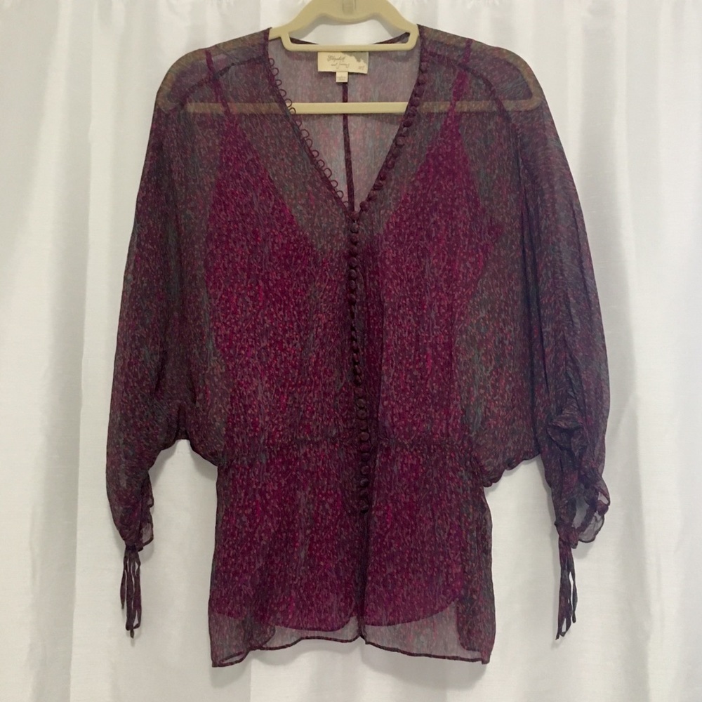 Elizabeth and James Silk Dolman Sleeve Blouse